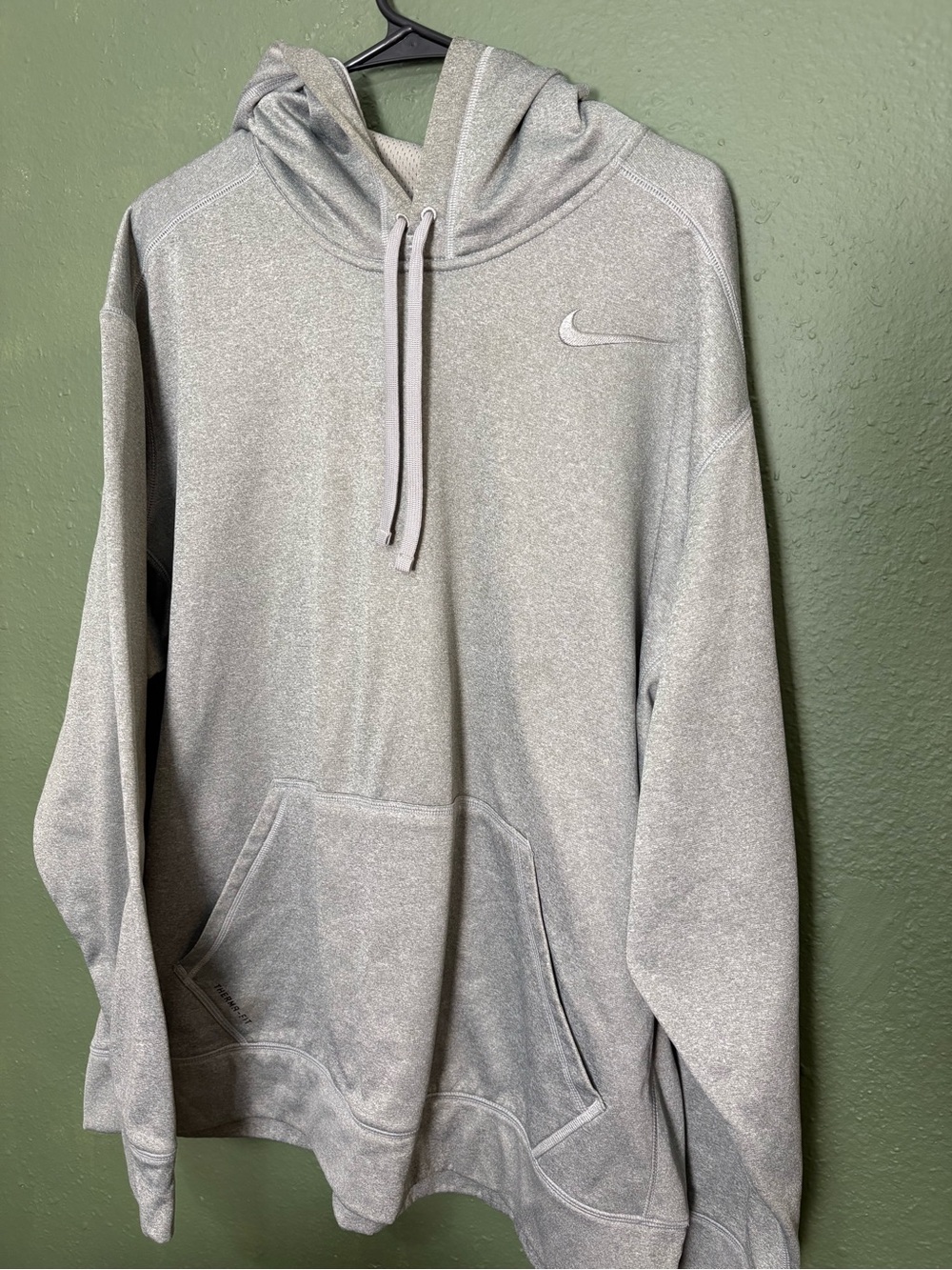 Nike Therma-FIT grey Fleece Pullover Hoodie Logo Men's 2xl Pockets